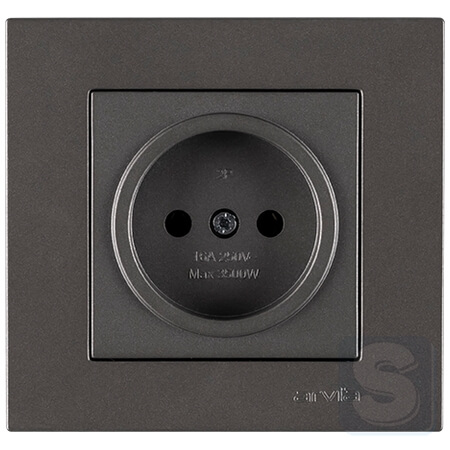 Розетка без заземлення 16A/220V Arvia Electric KAREN Антрацит (20 06 2000 215)